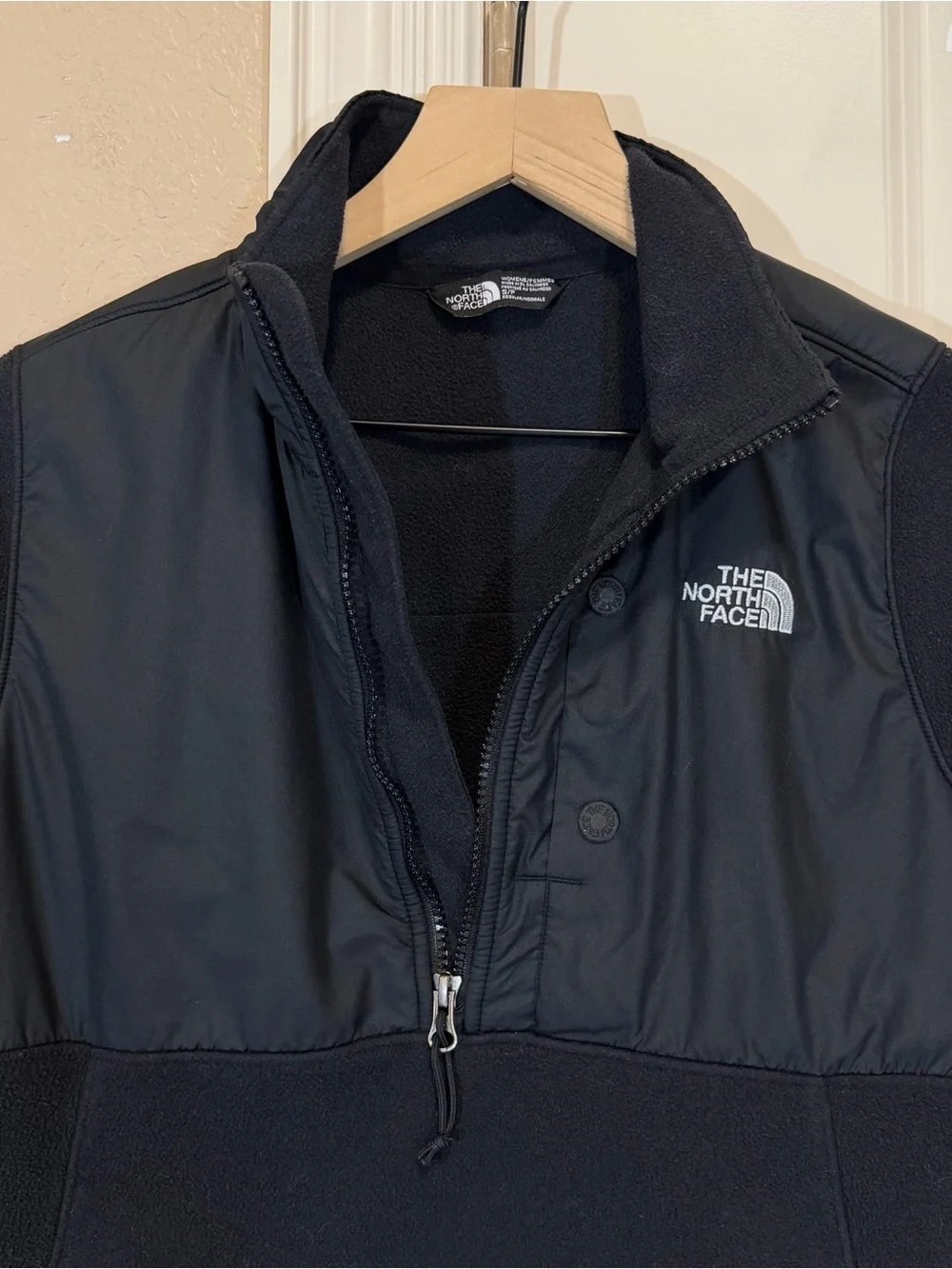 North Face black insulated quarter-zip fleece Jacket Womens Small